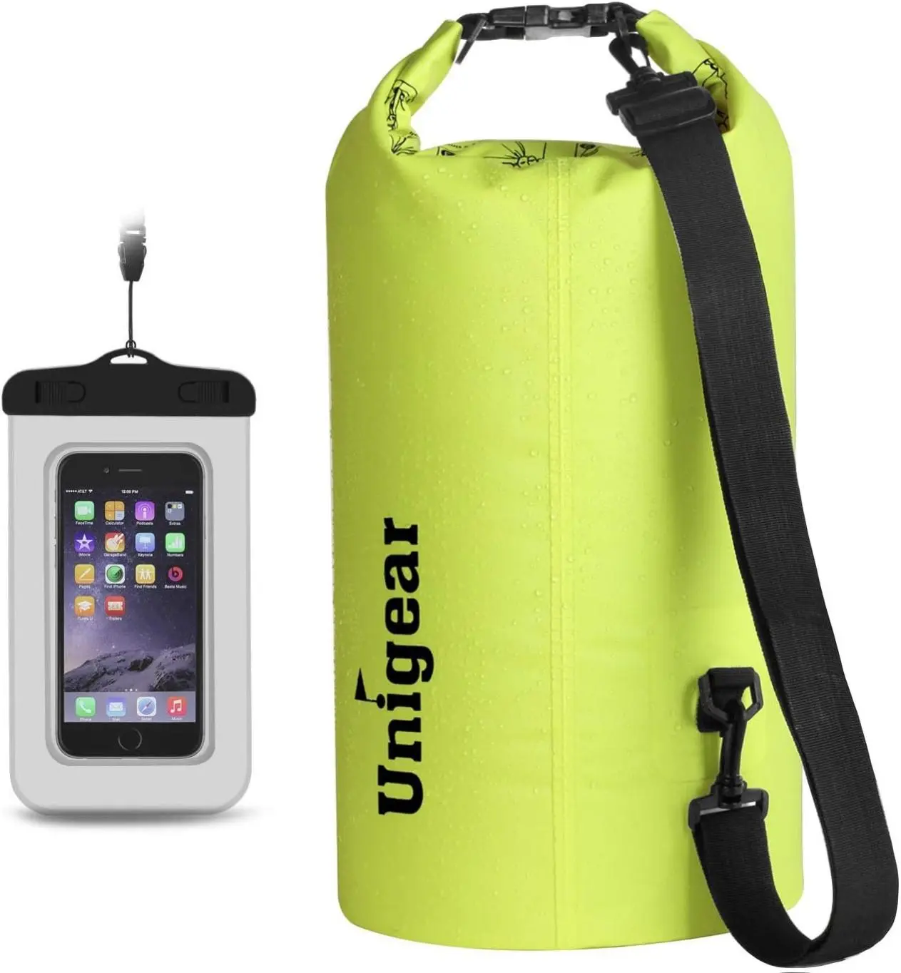 Waterproof Dry Bag - 2L 500D PVC Lightweight Roll-Top Boating Accessories with Adjustable Straps, Double Sewing, Multi-Size Options, Convenient Carry & Phone Dry Case for Fishing, Kayaking