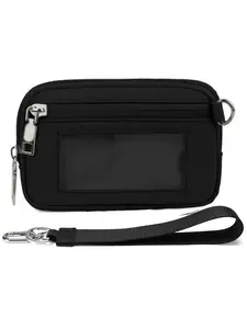 The Iris Wallet for Women Ladies Wallet Mini Zip Card Case with Clear ID Window Zipper Coin Purse Lightweight Portable Keychain Wallet Zipper Card Holder