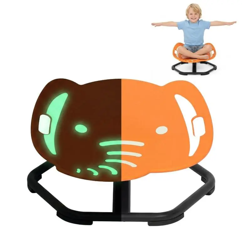 Garvee Sensory Spinning Chair for Kids, Glow in the Dark 220LBS,Orange