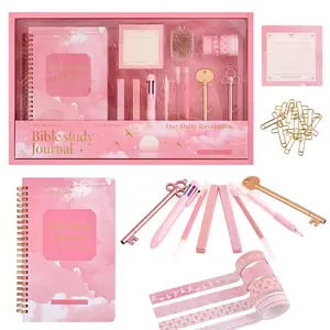 Bible Study Gift Box Set, 1 Set Bible Study Supplies Devotional Journal & Pen & Memo Pads & Washi Tape & Paperclip Bookmarks for Christian Study, Perfect for Religious Gifts