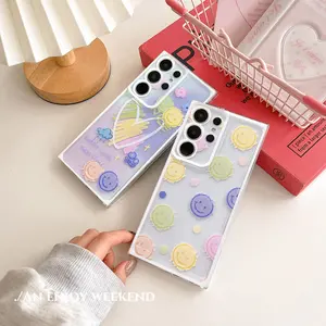Transparent Love Heart Smile Soft Case For OPPO A98 A60 A3 A3X A79 A57 A96 A76 A17 A17K A18 A58 A78 4G A77s A15 A15s A16 A53 A33 A74 A95 A5 A9 2020 A57 2022 5G Clear Back Cover