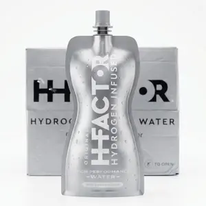 Hfactor Hydrogen Infused Water – Clean Non-Flavored Hydration Ultra-Purified – 12oz Silver Pouches – 12-Pack for On-the-Go Lifestyle Drink