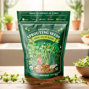 Fresh Salad Blend Sprouting Seeds, Organic & Non-GMO - 8 oz Bag