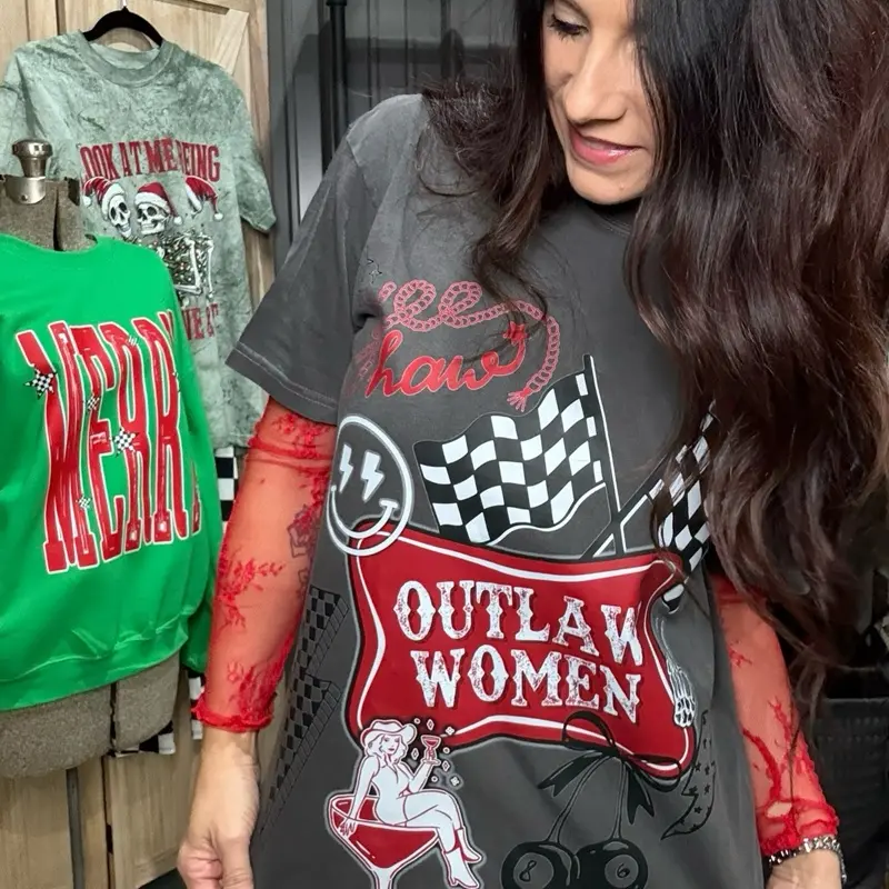 Outlaw women collage tshirt sweatshirt