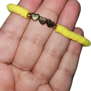 GOLD HEART ACCENT Charm Clay Handmade Bracelets