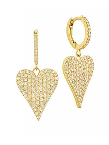 Kairi Pavé Heart Dangle Earrings