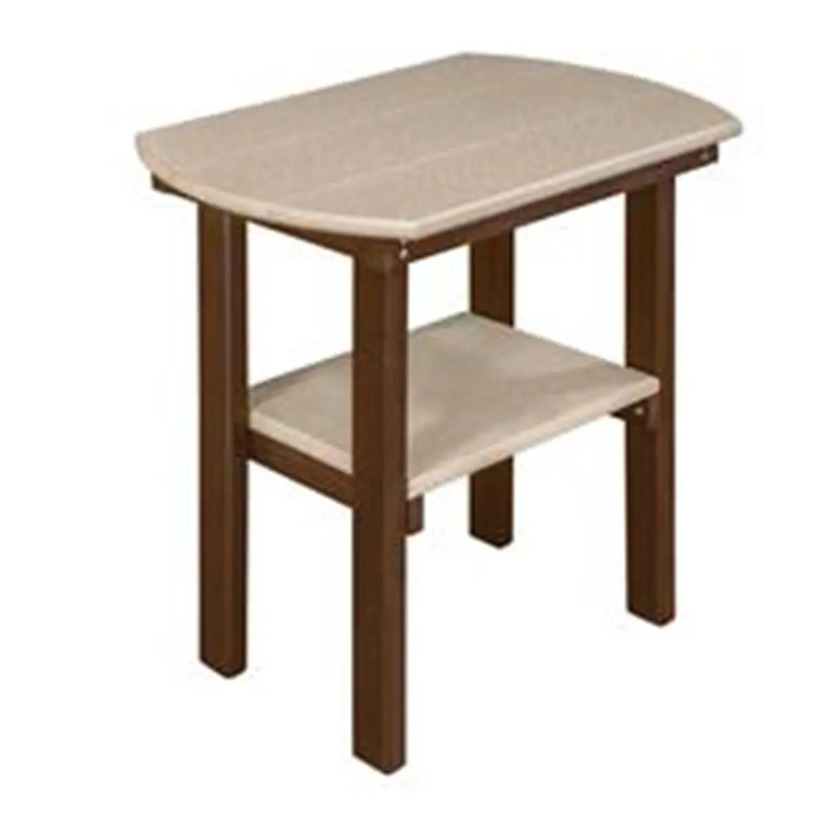 American Furniture Classics 525WWTB Outdoor Oval Plastic End Table - Tudor Brown Base, Amish Community-Made, Ultra-Resistant Robust Construction, 22h x16w x24d in, 20 lb, High-Density Recycled Resin, Assembly Required