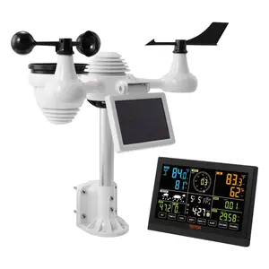 7-in-1 Wi-Fi Weather Station, 7.5 in Color Display, Home Weather Station Indoor Outdoor, with Solar Wireless Outdoor Sensor  Alarm Alerts, for Temperature Humidity Wind Speed/Direction Rain