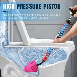 Easy-to-Use Manual Toilet Plunger — Air Pressure Drain Clog Remover for Home Cleaning