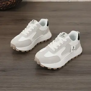 New breathable white shoes 2025 spring and autumn wear-resistant casual thin-soled height-enhancing sneakers college trend