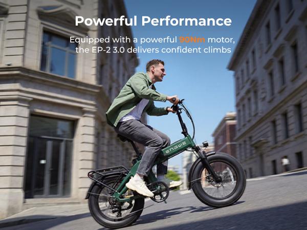 ENGWE EP-2 3.0 Folding Electric Bike | 75+ Miles Long Range, 75Nm High Torque Motor, Hydraulic Disc Brakes, 20×4.0 Fat Tires, IP64 Waterproof & Smart APP Control | Foldable Design for Urban Commute and Outdoor Adventure