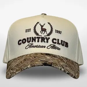 Vintage Western Trucker Hat |       Men & Women |       Country Cute Caps for Cowgirls Cowboys |       Camo Denim Embroidered Cotton |       Snapback
