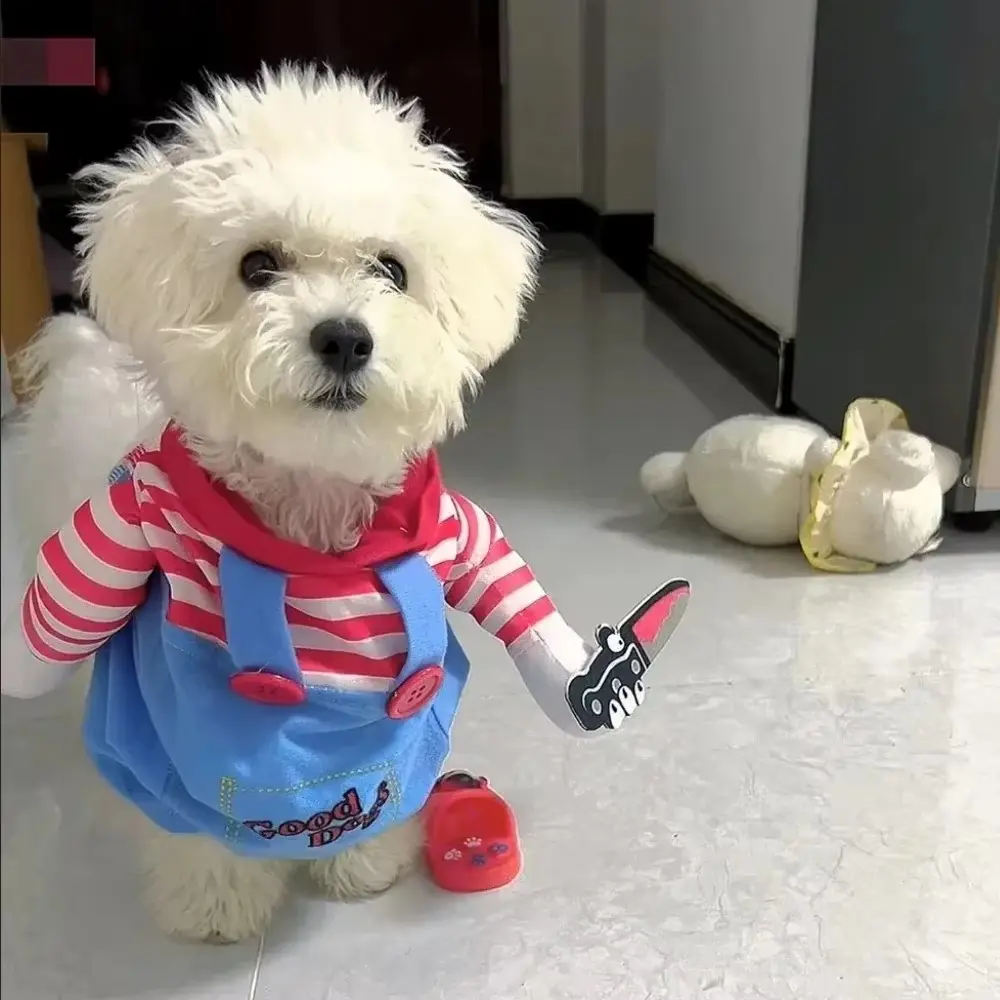 Matching Dog & Cat Halloween Costumes, Funny Creepy Doll Outfits for Small Dogs, Cats & Pet Halloween Photo Props