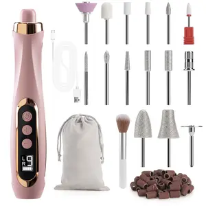 Electric Nail Drill (18,000 RPM) — Includes 15 Professional Drill Bits. For filing, polishing, and shaping nails; removing gel polish; and buffing rough skin and cuticles. Ideal for Home Manicures & Salon Care.