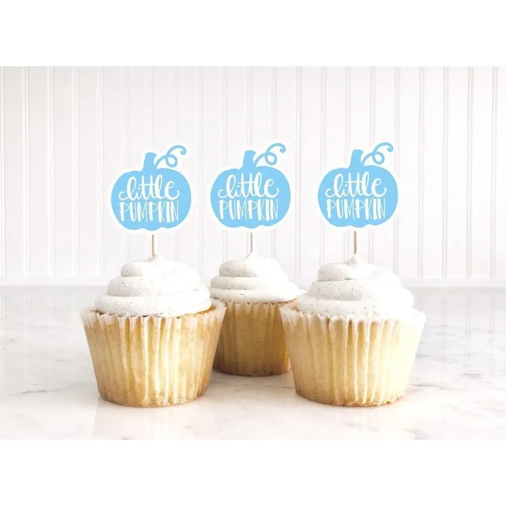 LITTLE PUMPKIN CUPCAKE Toppers - Pumpkin Cupcake Toppers Pumpkin Cake Toppers, Little Pumpkin Birthday, Pumpkin Party, Pink and Gold Pumpkin
