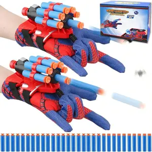 34pcs Spider Foam Launcher Set, Outdoor Dual-Player Toy Kit, Kids Shooting Toy Gift Box, Includes 30 Foam Bullets, 2 Launchers, 2 Gloves, Birthday gifts, holiday gifts, party gifts, Halloween gifts, Christmas gifts, Blasters