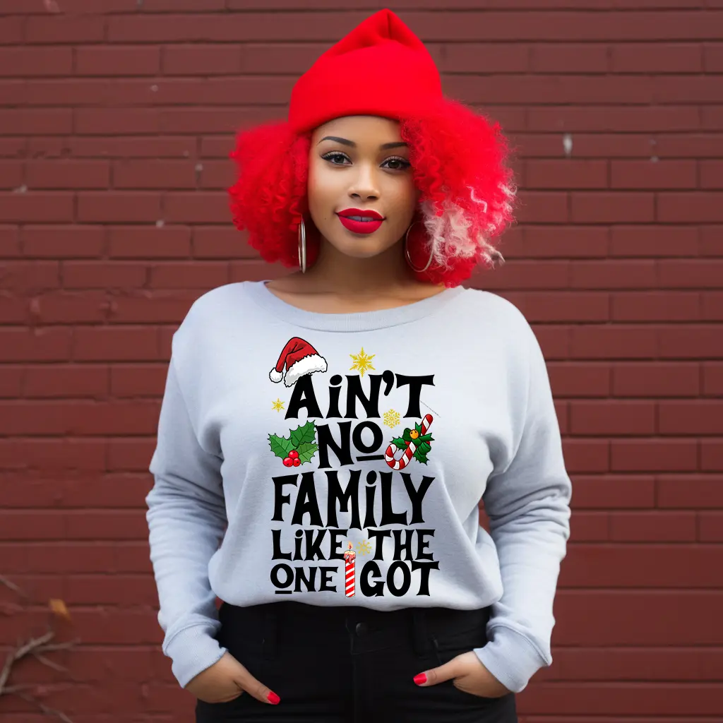 5-Pack or 10-Pack Ain't No Family Like the One I Got Christmas DTF Heat Transfer for DIY T-Shirt Printing- 11x15