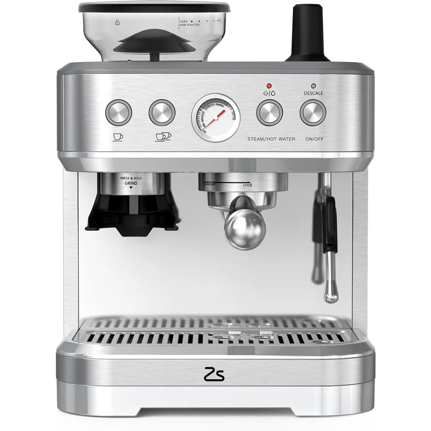 All-in-One Espresso Machine with Milk Frother and Grinder - 15 Bar Automatic Espresso Coffee Maker with Italian ULKA Pump for Home Barista Commercial Use, 2.5L Removable Water Tank