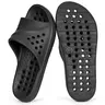 KUKTO Men's Below-the-Ankle Slide-On EVA Footwear - Lightweight Anti-Slip Quick-Drying Drain Holes Slippers for Indoors, Summer Beach Use