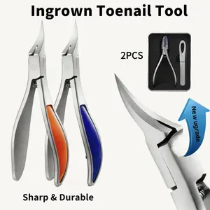 Nail Care Set for Thick & Ingrown Nails: Pointed Clipper & Metal Shining File, Ideal for Men & Seniors