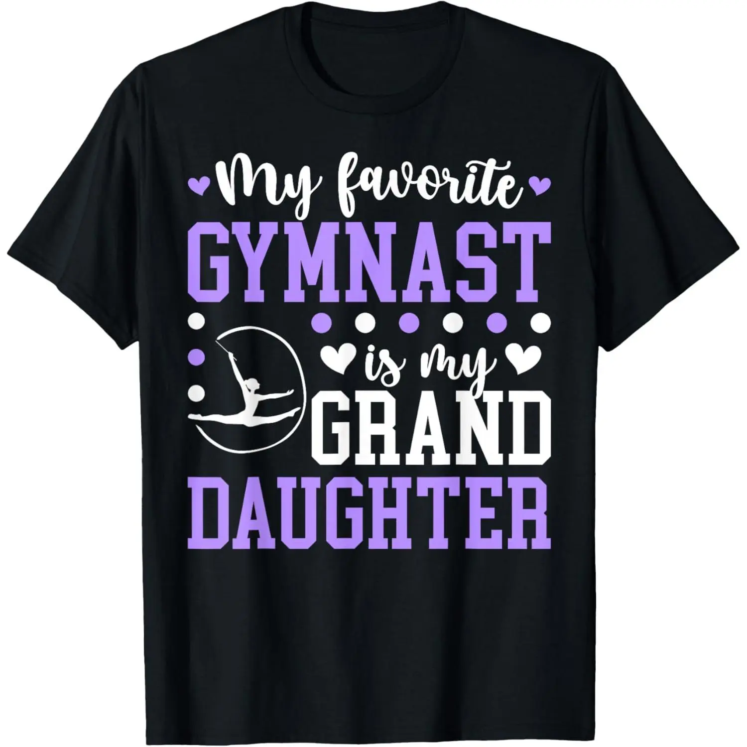 Women's Gymnastics Grandma Graphic T-Shirt, 100% Cotton Short Sleeve Round Neck Top, Everyday Wear, Mother's Day Gift Idea, Made in USA, Tops, Basic, Shortsleeve