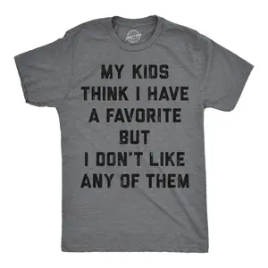 Mens Funny T Shirts My Kids Think I Have A Favorite But I Dont Like Any of them Sarcastic Parent Graphic Novelty Tee for Men Mens Funny T Shirts Cool Vintage Fashion T-Shirt Gift Classic Menswear Dad Joke Dark Grey