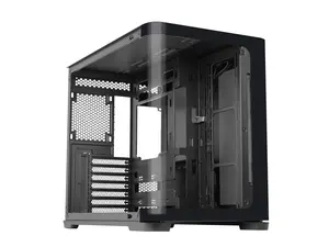 SAMA Mid-Tower PC Case, Curved Tempered Glass, USB Type-C, ATX/MATX/ITX Back-Connect Support, 360mm Liquid Cooler Compatible - V60E Black Computer Case