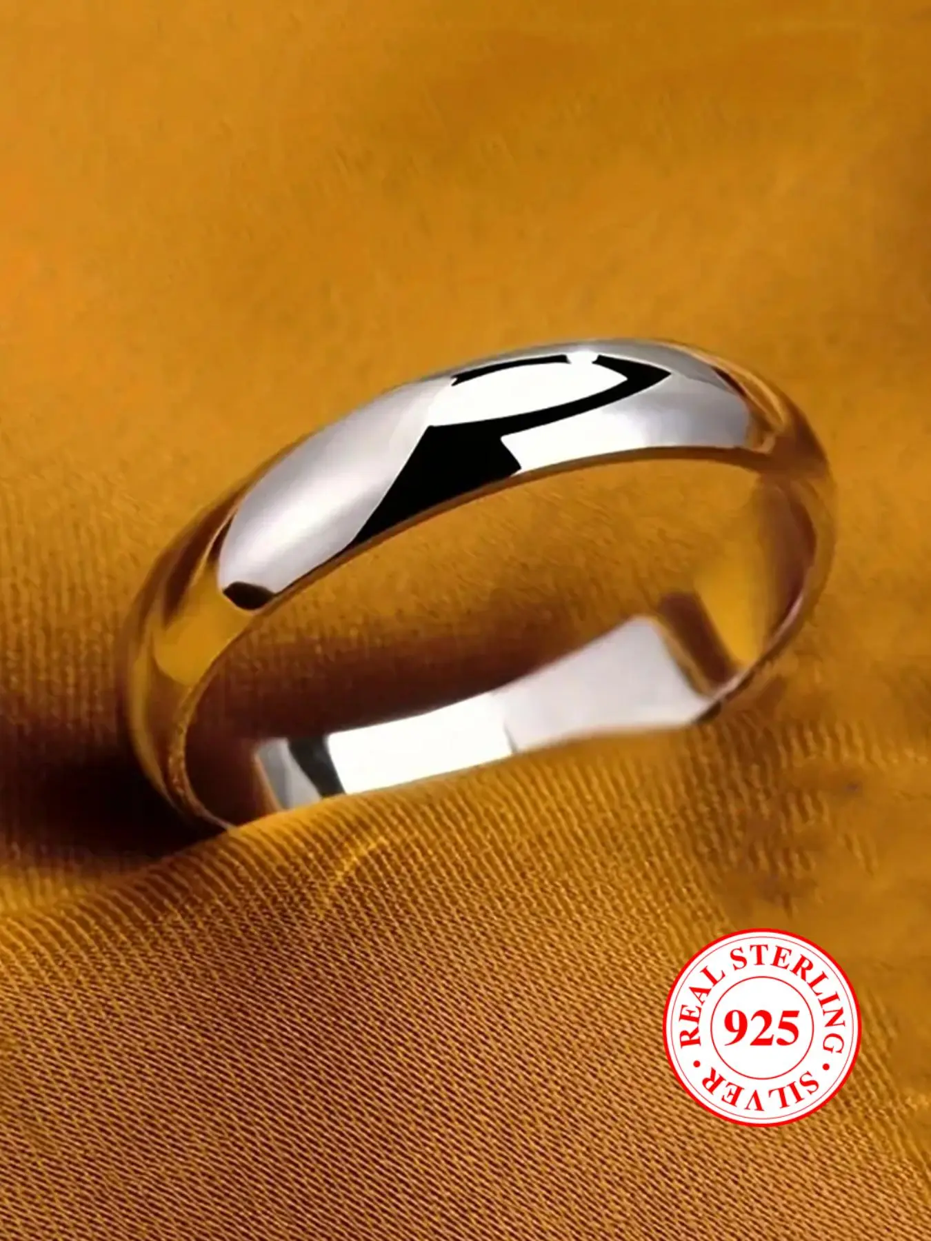 925 Sterling Silver Simple Plain Silver Ring, Circle Ring Band, Elegant Fashion Rings, Elegant Everyday Ring, Fashion Jewelry Accessories for Men & Women, Elegant All-match Fashion Accessories