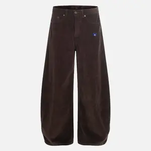 Aelfric Eden Corduroy Baggy Barrel Pants Wide-Leg Relaxed Fit Embroidered Heart Detail Vintage Soft Fabric Unisex Streetwear Casual Trousers