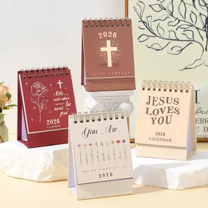 4 Pcs 2026 Mini Bible Desktop Calendars - Small Religious Desk Planners For Daily/Monthly/Weekly Scheduling - Inspirational Office & Home Decor - Perfect Thanksgiving & New Year Gift For Believers