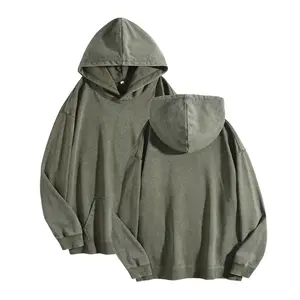 Digitex Women's Oversized Acid Wash Cotton Hoodie Minimalist Design Loose Fit with Kangaroo Pocket & Ribbed Cuffs for Fall Winter Fashion Casual Sweatshirts