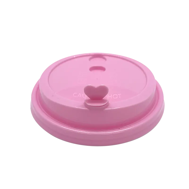 Custom Cup Factory Pink Heart Stopper Lid, Drink Protector for 16-32oz Premium PP Injection Plastic Cups (90mm Diameter)