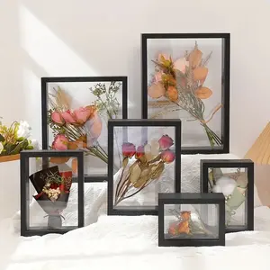 3D Hollow Dried Flower Frame, DIY Wall Hanging Specimen Box, Rose Display Frame, Floral Painting Frame, Storage Flower Frame, Decoration, Home Decoration, Modern Frames, Valentine's Day Gift