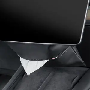 Hidden Under-Screen Tissue Holder for Tesla Model 3 / Model Y (2021–2025+) – Heat Resistant, Space Saving, Interior Matching Design