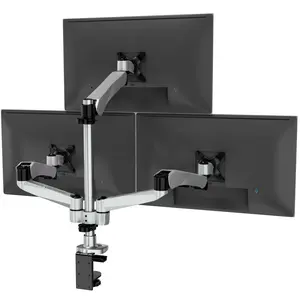 Full Motion Triple Pyramid Monitor Desk Mount with Gas Spring Arms