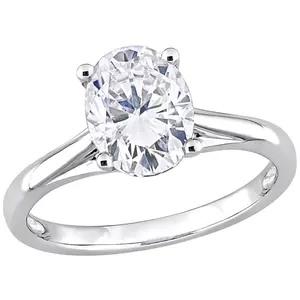 MoissanIce Moissanite 1.90 cttw Oval Solitaire Ring, 14K Gold