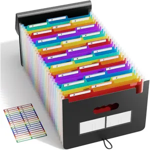 26 Pockets Accordian File Organizer Keeper/Expanding Filling Box Letter A4 Size/Expandable File Folder/Plastic Accordion Document Paper Bill Receipt Organizer with AZ Alphabetical Tabs