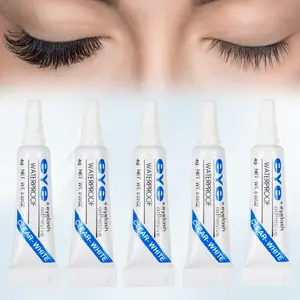 Waterproof Eyelash Glue, Clear Lash Glue, 5pcs Transparent Hypoallergenic Formula Eyelash Adhesive, Durable Latex-free Eyelash Extension Adhesive for Makeup, Cosmetic, Waterproof Lash Bond, Diy Eyelash Extensions