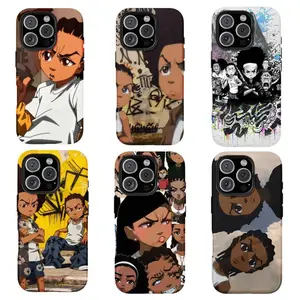 Boondocks Collage Design Phone Case, Cartoon Anime Style, Tough Shockproof Durable Protective Cover, Compatible with iPhone 11-17 Pro Max Plus and Samsung Galaxy S21-S25, Unisex Gift