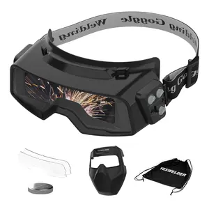 YESWELDER LYG-R100A Auto Darkening Welding Goggles with Mask | True Color Wide Shade 4/5-9/9-13 Welding Glasses for TIG MIG ARC CUT Grind