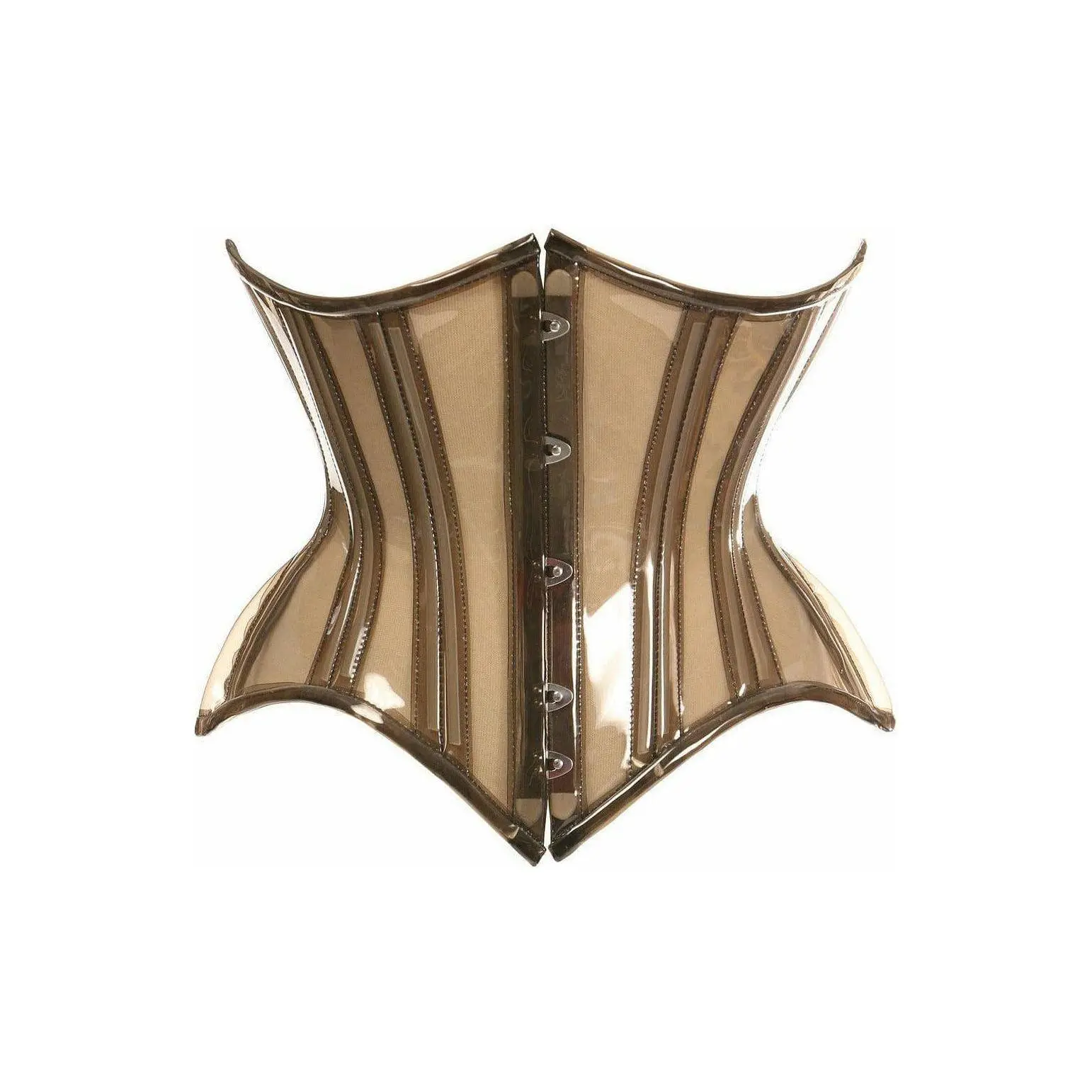 Lavish Mocha Clear Curvy Underbust Waist Cincher Corset