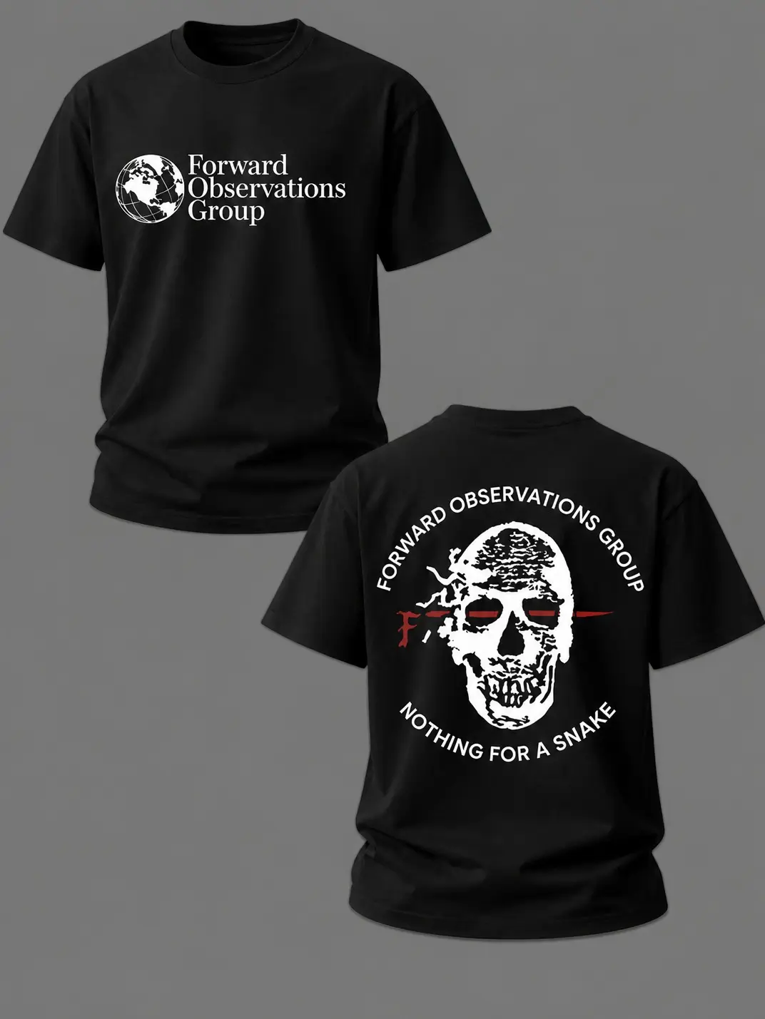 Forward Observations Group Skull Tactical Shirt Military Recon Graphic T-Shirt Nothing For A Snake Combat Operator Patriot Tee Veteran Gift Outdoor Shooting Range Apparel For Men