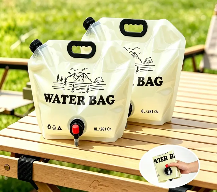 Collapsible Water Storage Bag With Tap, Large Capacity BPA Free Leakproof Portable Water Bladder, Reusable Foldable Water Container For Home Emergency Power Outage, Camping, RV, Fishing, Beach, Travel