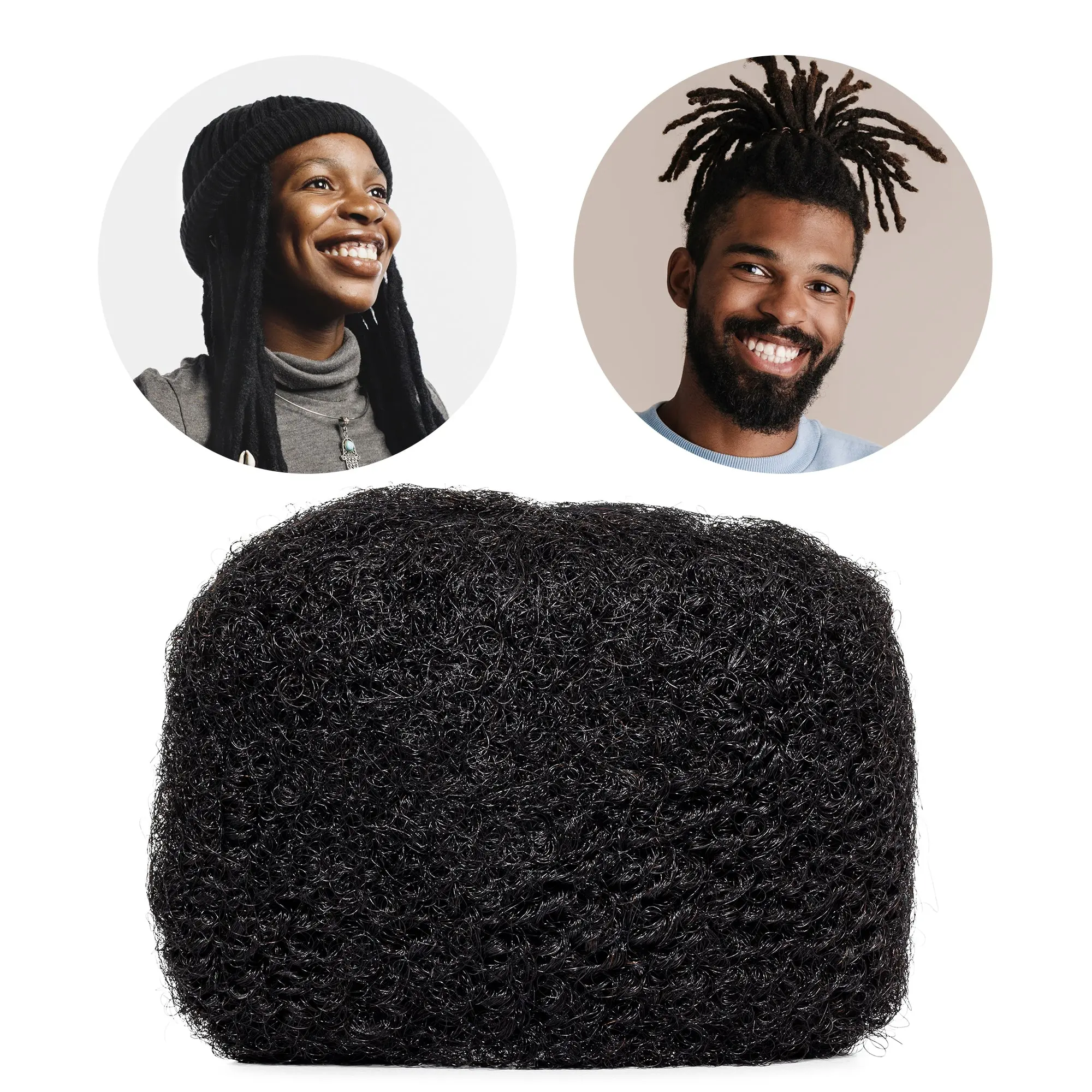 LOCSANITY Real Human Hair Extensions - Kinky Curly Bundles for Braiding, Locing, Afro Hairstyles