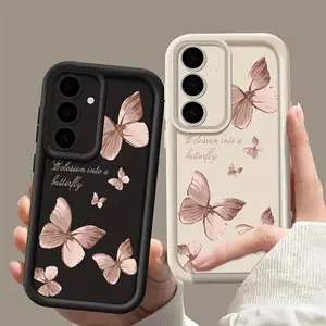 Phone Case - Case Suitable for Samsung Galaxy S25, 5G Golden Butterfly, 4G Protective Cover, Soft A06, Case for S24+, 23 Ultra with Straight Edges, 26 Fashionable, A36 Ultra-Thin, 56 Anti-Drop, A16, A13 Case, 22 Plus