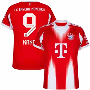 Unisex Soccer Bayern Munich Team #9Kane Champions League Playoffs 2026 Home On Field Jersey - Red