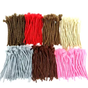 Colorful Locs Real Human Hair Dreadlocks Extensions Handmade Medium 1/4" Width Pencil Various Colors 10" Long - Sold 10 Locs to a Bundle
