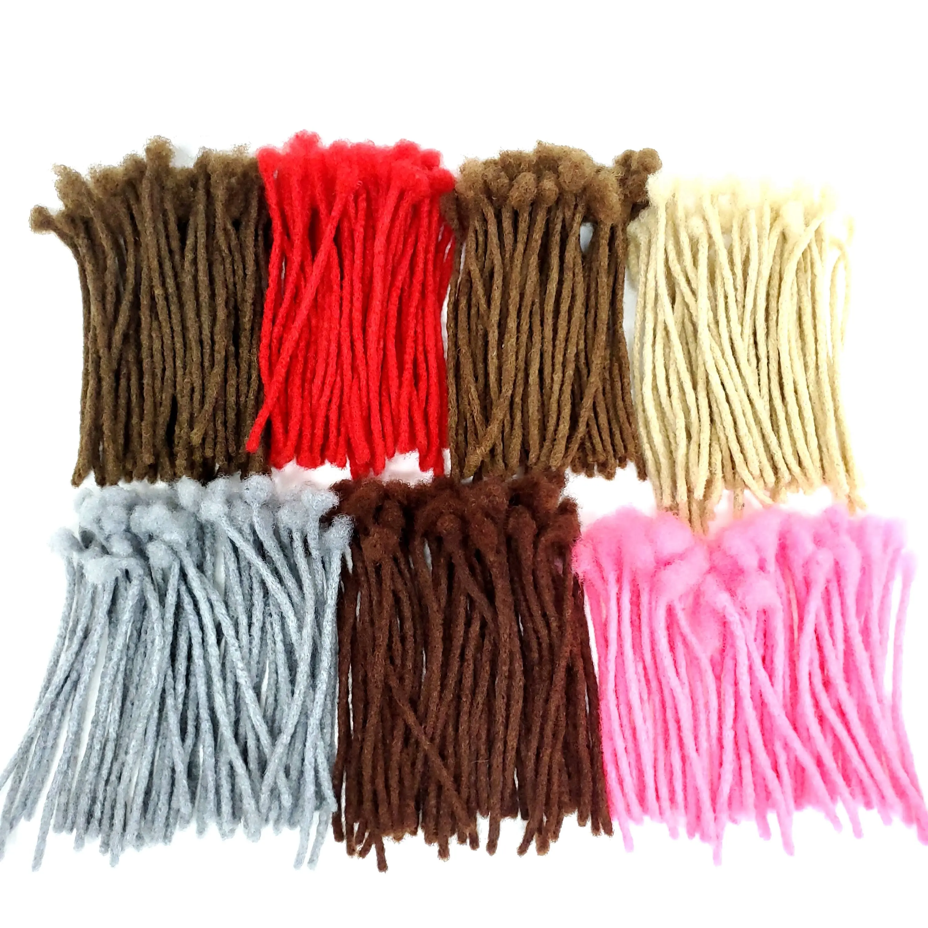 Colorful Locs Real Human Hair Dreadlocks Extensions Handmade Medium 1/4" Width Pencil Various Colors 10" Long - Sold 10 Locs to a Bundle