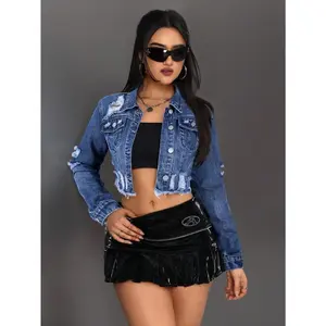 Tailored denim jacket, casual and fashionable, suitable for everyday wear, long-sleeved top GARMENTARY