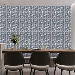 Aadesh 3D Wall Panel Wallpaper (Includes Roll of Mounting Tape), Interior Wall Decor, Modern, Geometric Texture Pattern for Living Room, Bedroom, Hotel, Office, TV Backdrop, 11.8 x 11.8 inches (Approx. 30 x 30 cm), White/Black/Pink/Gray